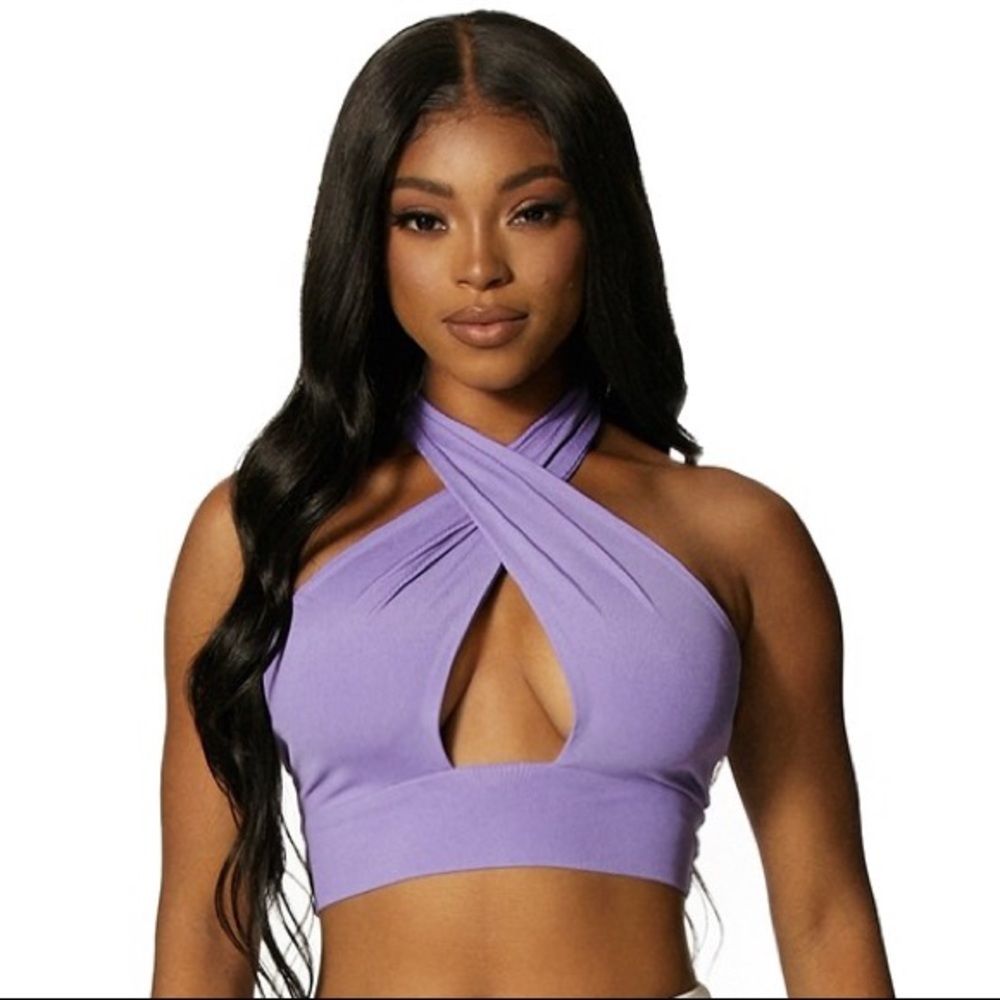Naked Wardrobe Skin Deep Crop Top in Purple